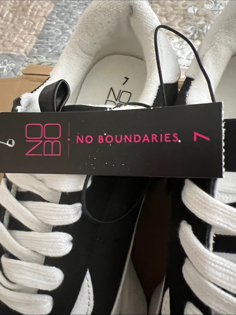 No Boundaries Black and White Platform Sneakers - Picture 6 of 9